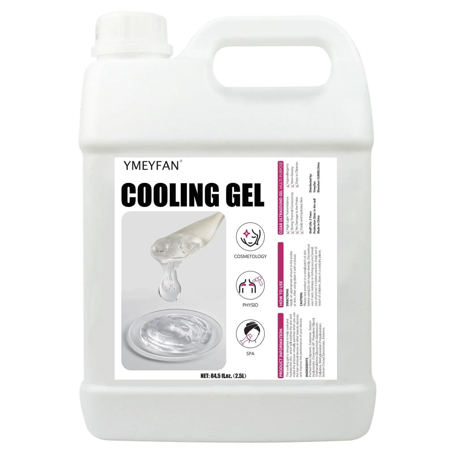 2.5L Gel Conductor – Clear Contact Gel for Radiofrequency & Cavitation Ultrasound Beauty, Face & Body Skin Care
