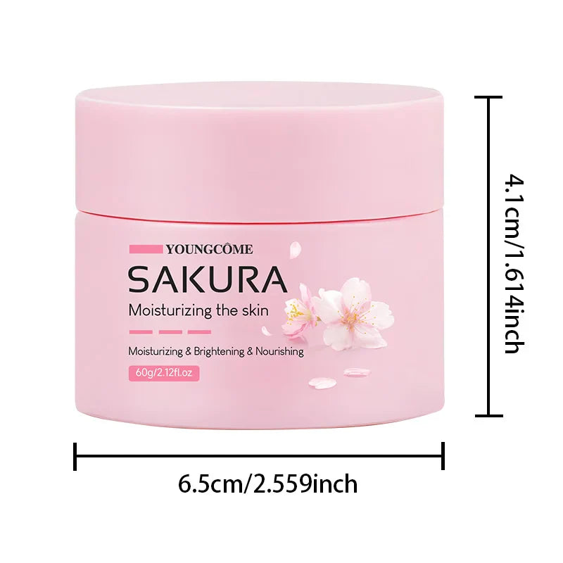 Sakura Essence Cherry Blossom Facial Cream — Moisturizing, Softening & Hydrating Skincare for Dry, Rough Skin