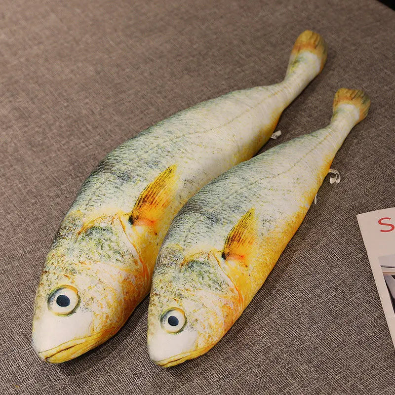 Big Yellow Croaker Plush Toy – Long Cushion Pillow for Boys’ Bedroom Decor & Gift