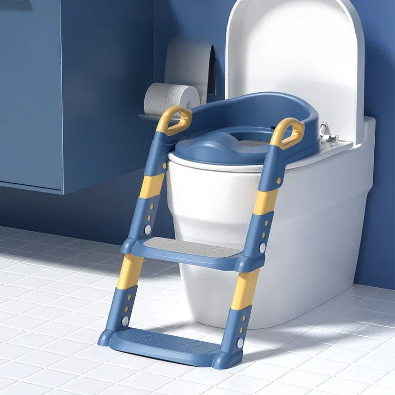 Children's Toilet Seat & Step Stool – Folding Toilet Ring with Stairway for Boys & Girls
