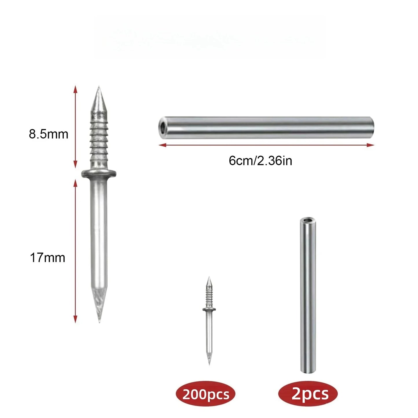 Double Head Seamless Nails – Rust-Proof Metal Skirting Fixing Nails, No-Trace Wood Wall Mounting Hardware Fasteners