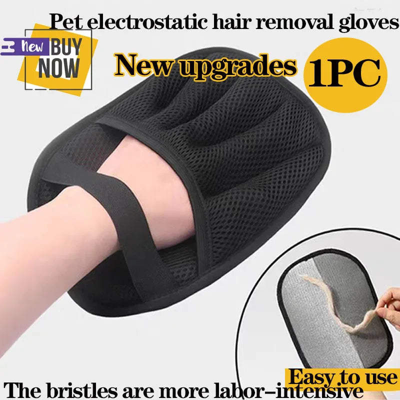 Upgraded Pet Hair Removal Gloves – Reusable Double-Sided Grooming Gloves for Pets, Fur & Carpet Cleaning