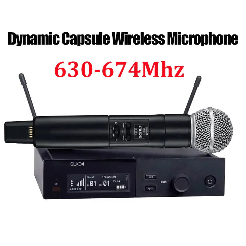 SLXD Wireless Microphone System β 500/600/800MHz 4-Pin Headset with KSM8/Beta58, Professional Audio for Stage & Karaoke