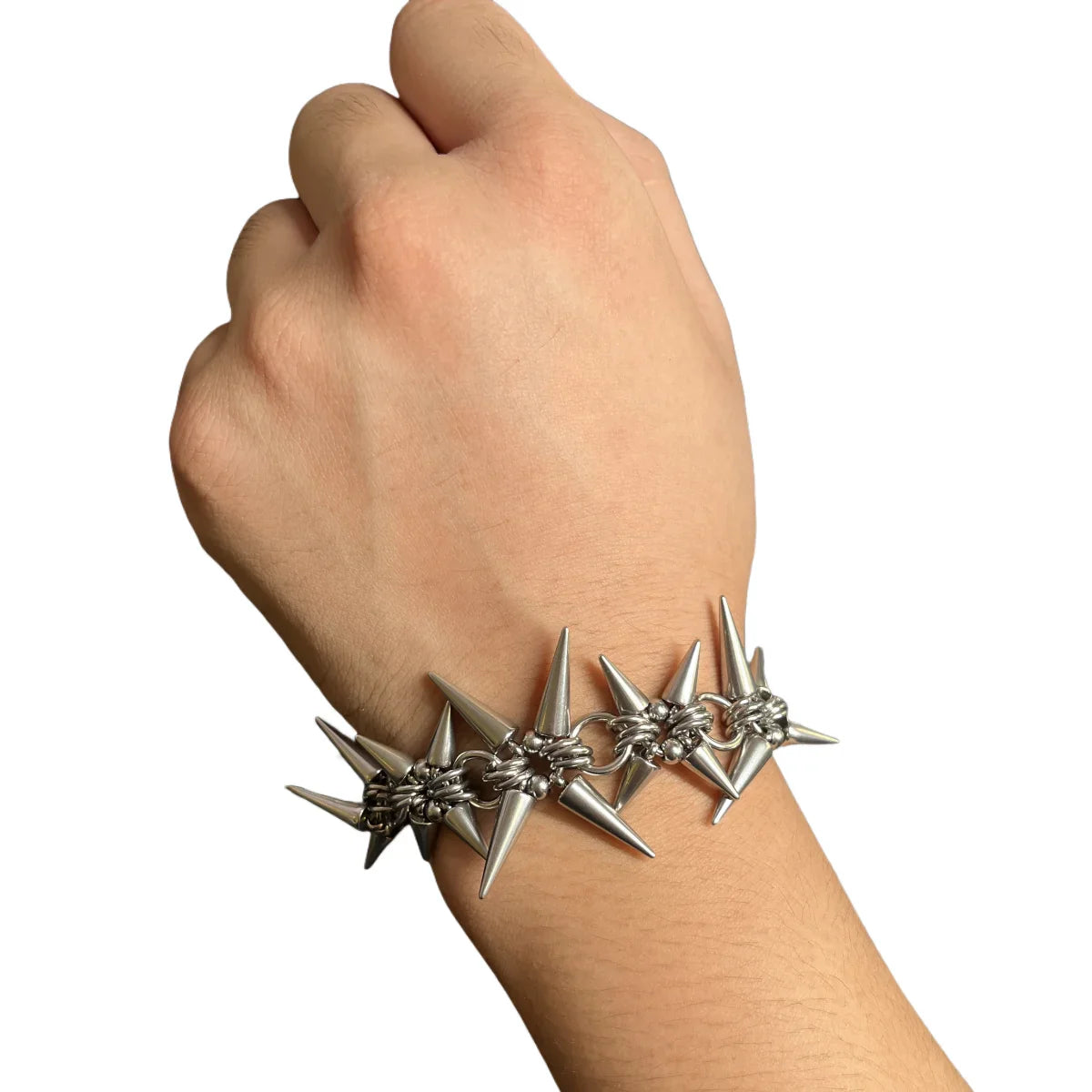 Punk Grunge Rivet Chain Earrings & Geometric Necklace – Handmade Goth Hip Hop Jewelry