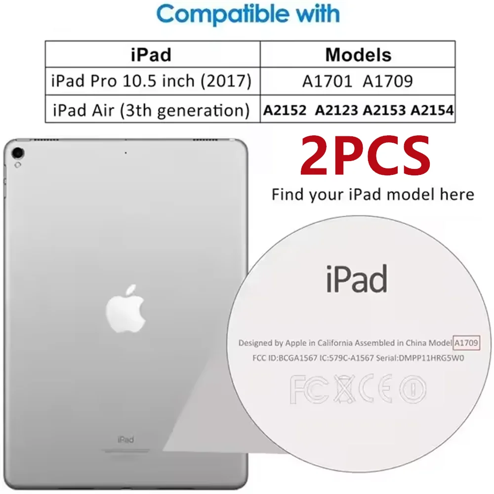 2PCS 9H Tempered Glass Screen Protector for iPad (10.2/9.7/10.5/10.9/11) Pro, Air & Mini – Anti-Scratch HD Protective Film