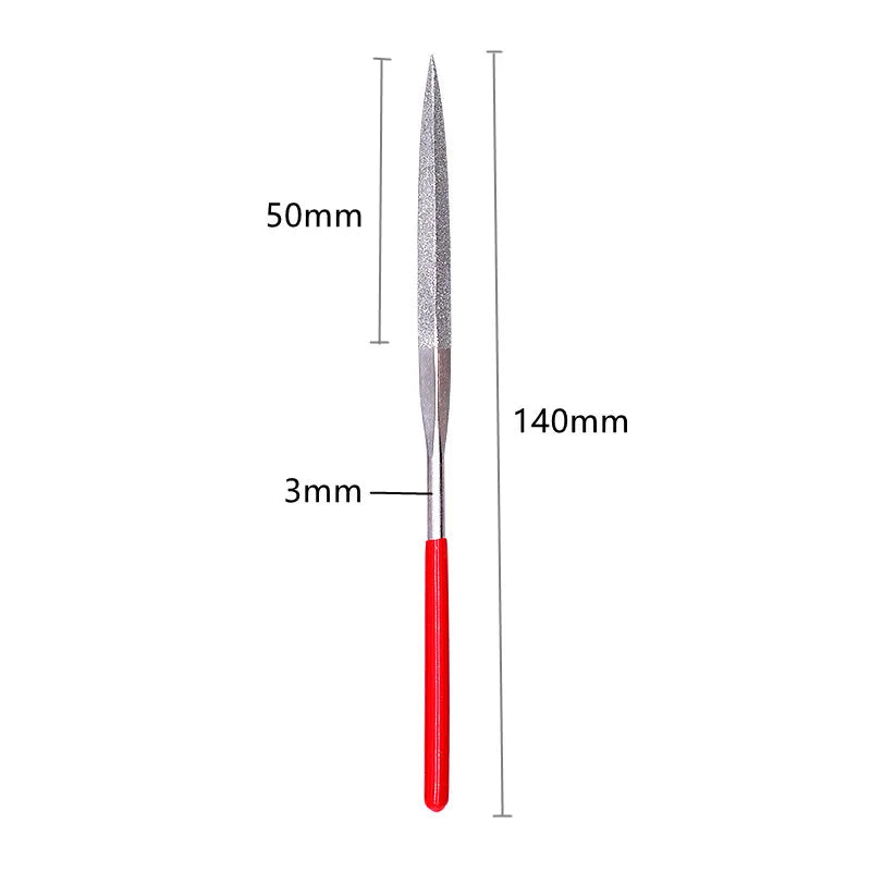 10Pcs Diamond Needle File Set - 3x140mm Mini Files for Stone, Glass, Metal Carving - Craft Hand Tools Kit