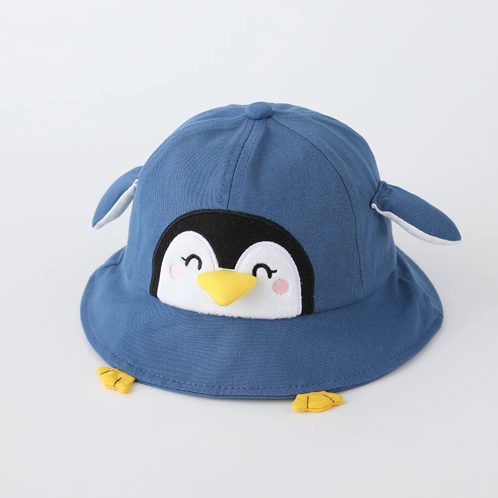 Cute Penguin Baby Sun Hat – 50CM Cotton Fisherman Cap for Kids 1-3 Years Boys & Girls Spring Summer 2026 Thin Breathable Infant Bucket Hat