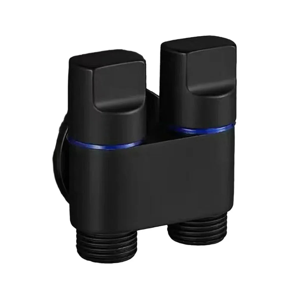 Stainless Steel Double Outlet Angle Valve β High-Flow Shower & Control Valve for Bathrooms & Washing Machines