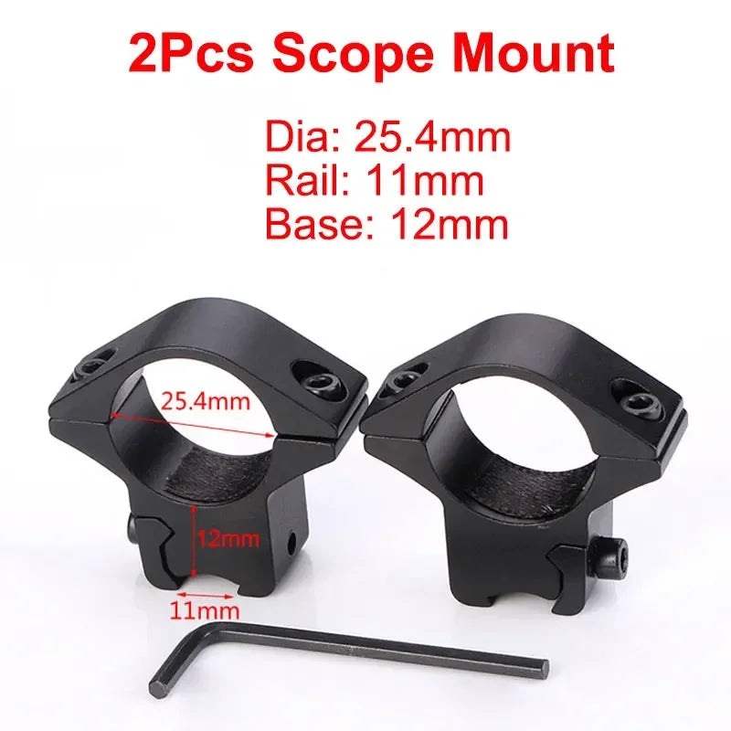 Hunting Rifle Scope Mount Ring – 25.4mm/30mm Tactical Scope & Flashlight Holder for 11mm/20mm Picatinny Rail