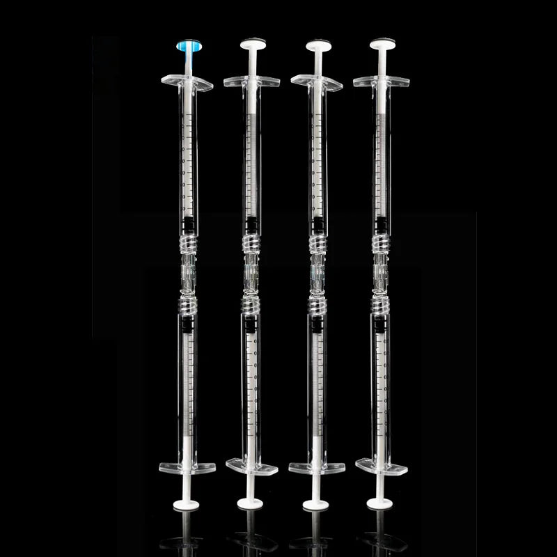 Leak-Proof Double Helix Luer Lock Adapter — Sterile Transparent Syringe Connector, 10–100PCS