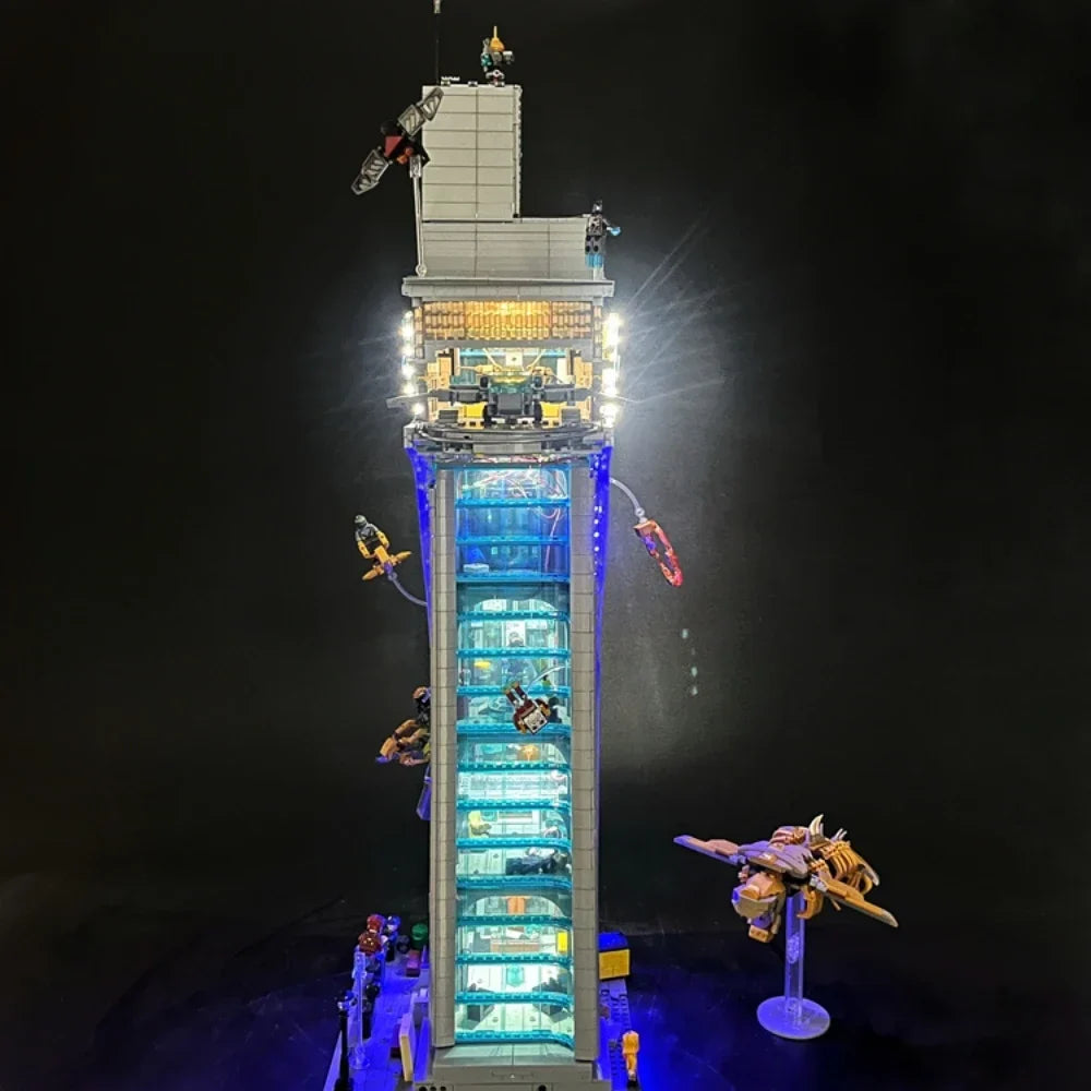 LED Light Kit for Avengers Tower - Remote-Controlled Building Block Display Lights, Christmas Gift (Blocks Not Included)