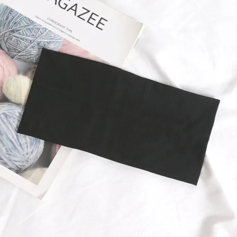 Wide Elastic Sports Headband – Solid Color Soft Hair Band for Running, Yoga, Makeup & Face Washing for Women and Men