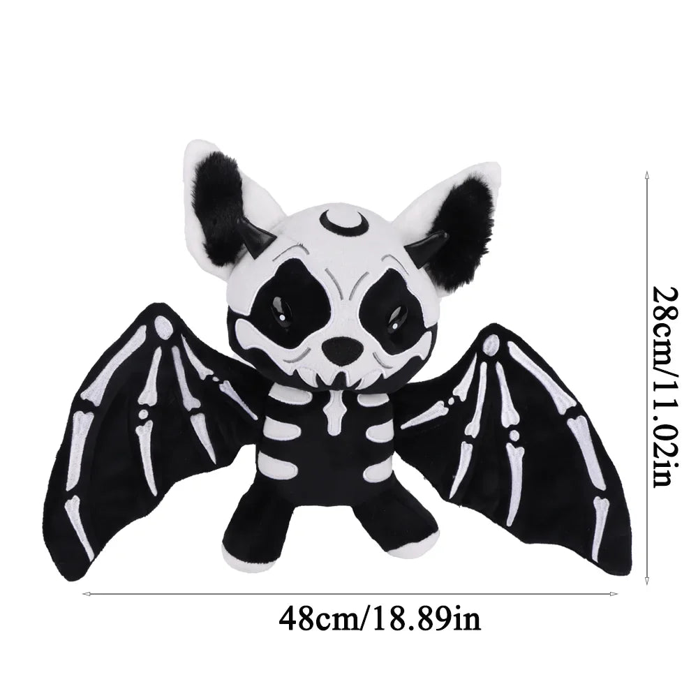 28cm Halloween Two-Tone Skeleton Bat Plush Toy – Cute Stuffed Animal Doll for Home Decor & Holiday Gift