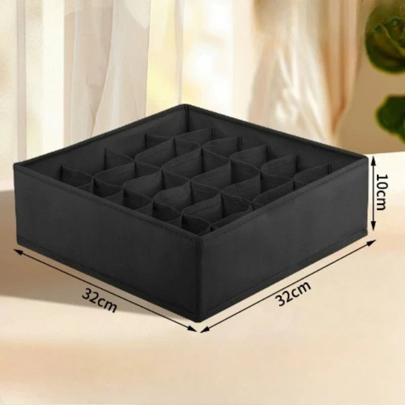 24-Compartment Foldable Drawer Organizer – Fabric Storage Box for Underwear, Socks & Ties Closet Organization System