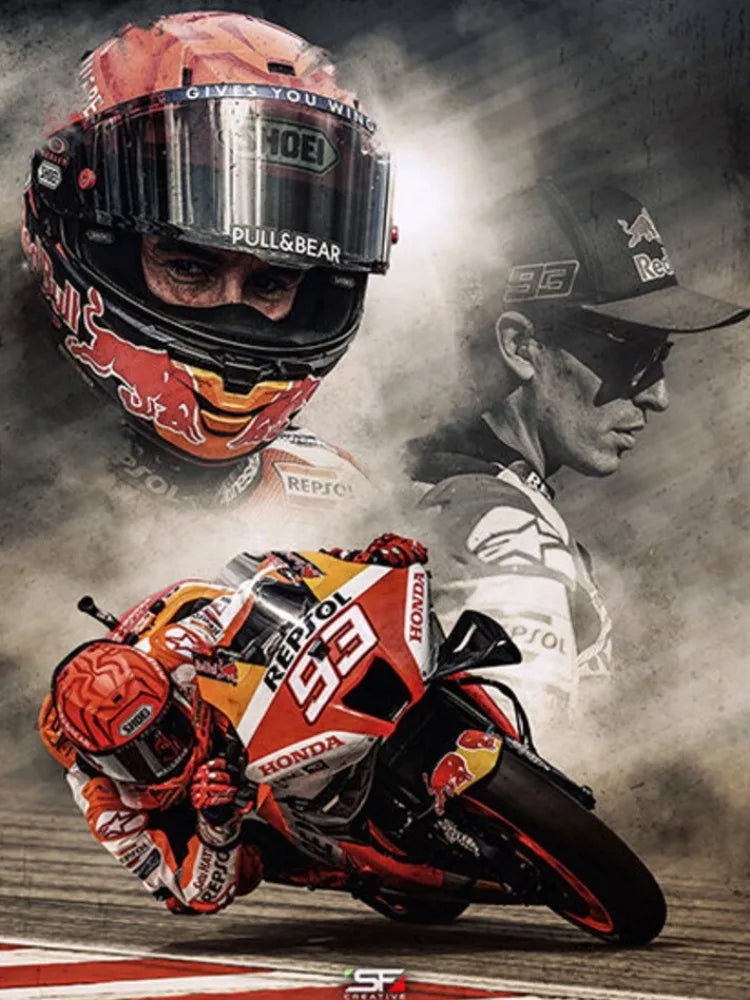 Marquez 5D Diamond Painting Motorcycle – DIY Sports Diamond Embroidery Mosaic Oil Painting for Home Decor and Gift