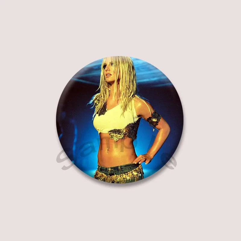 Britney Spears Music Brooch Pin – Pop Singer Badge Jewelry for Bags & Clothing, Fan Collection Accessories & Gift Item