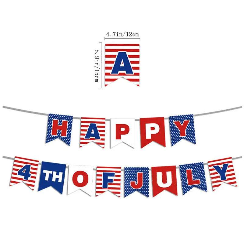 American 4th of July Party Decorations Set – Independence Day Banner, Balloons & Table Supplies for Patriotic USA Theme Celebration