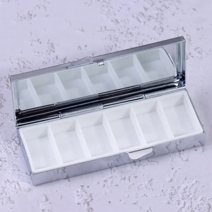 Portable Metal Pill Box - Travel Medicine Organizer with Pill Splitter & Compact Storage Case