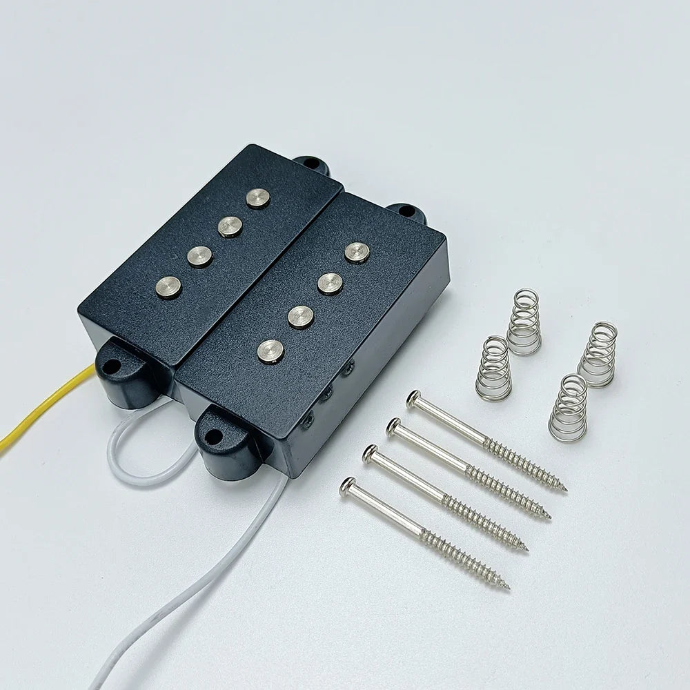 Alnico 5 Bass Pickup Set - PB & JB Bridge Pickup with Black ABS Bobbin for 4-String Bass Guitar