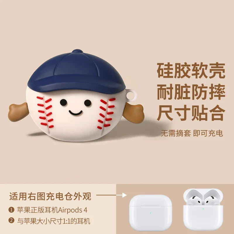 Cute Lying Panda Silicone Case for AirPods 4 (2024) & AirPods Pro 1/2/3 β Protective Earbuds Charging Cover
