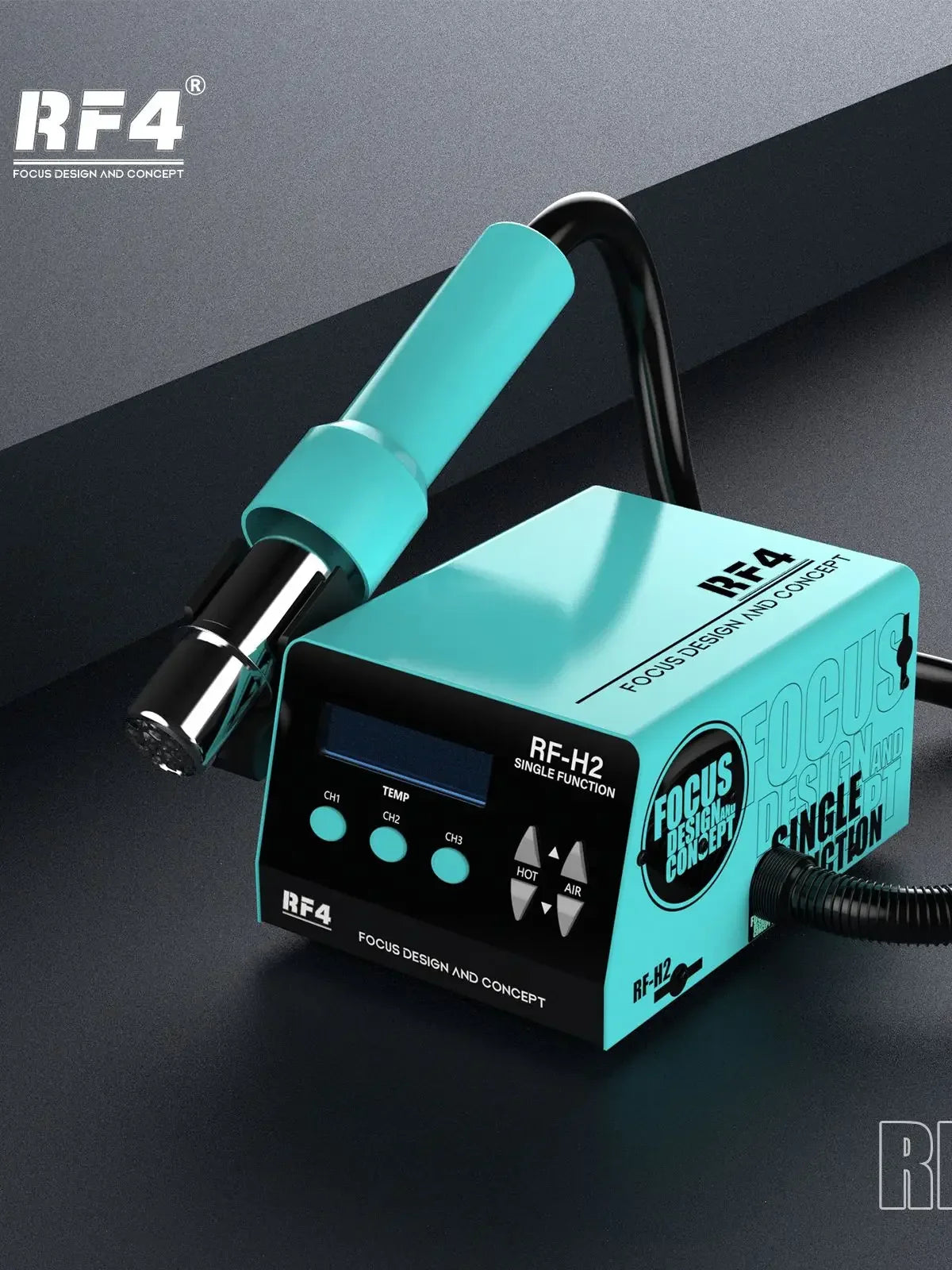 RF4 1000W Fast Desoldering Hot Air Gun - Digital Display Soldering Station for PCB Chip Repair, Intelligent BGA Rework