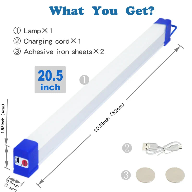 LED Rechargeable USB Lamp Tube – 5V Portable Magnetic Emergency Light for Camping, Outdoor, Vehicle & Night Market Use