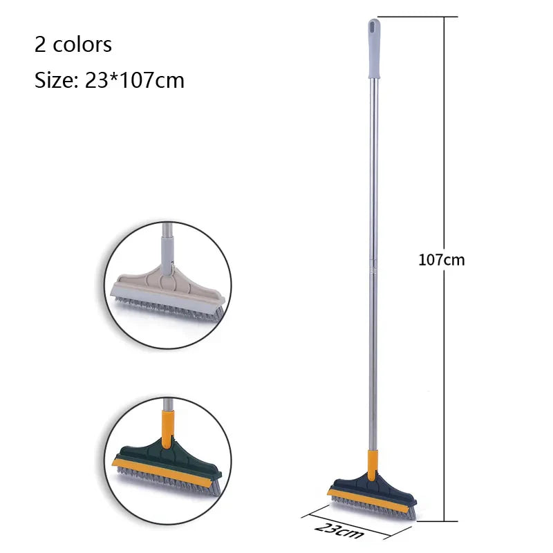 Long Handle Bathroom Floor Brush - Tile and Wall Cleaning Tool for Washroom and Toilet