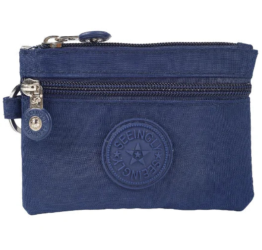 Small Solid Canvas Coin Bag for Kids - Money Purse, ID and Credit Card Holder, Key and Earphone Storage