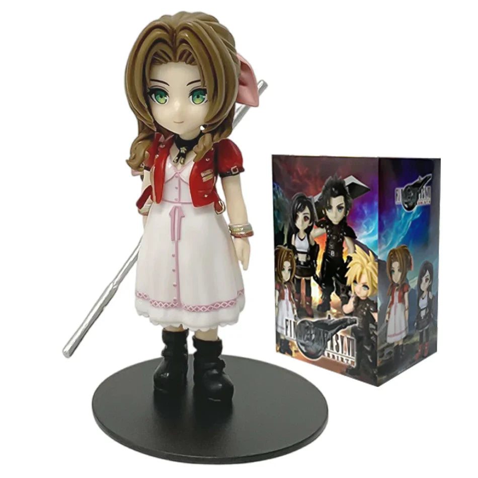 Anime 11-12cm Final Fantasy Figure Set – Cloud, Tifa, Aerith & Zack PVC Collectible Toy