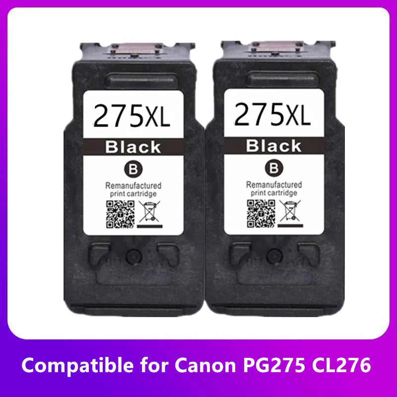 Remanufactured Canon 275XL 276XL Ink Cartridges Set – PG275 CL276 Compatible Printer Ink for Canon TS3522, TS3520 & TR4720