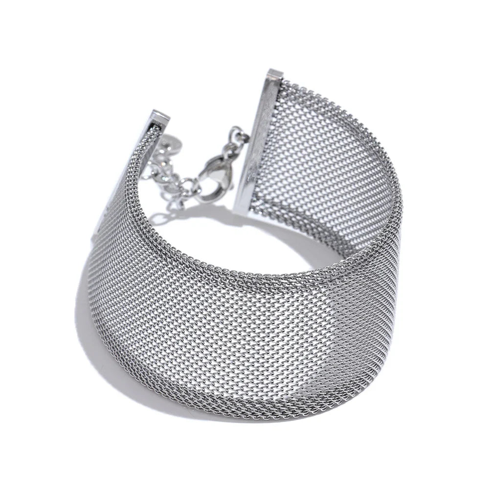 Yhpup 26mm Stainless Steel Wide Choker Necklace & Bracelet Bangle – Fashionable Waterproof Summer Jewelry