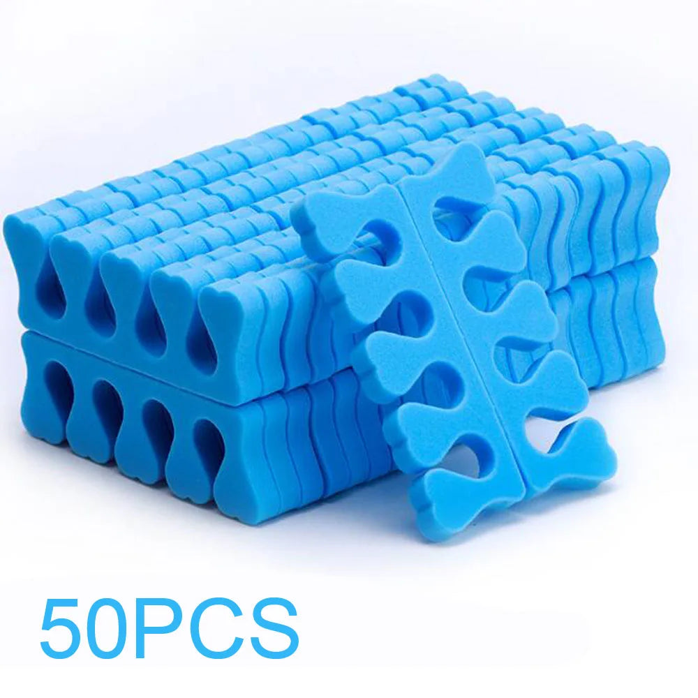 50 Pairs Soft Toe Separators – Flexible Heart Shape Nail Art & Pedicure Tools for Manicure Practice & Foot Care Support