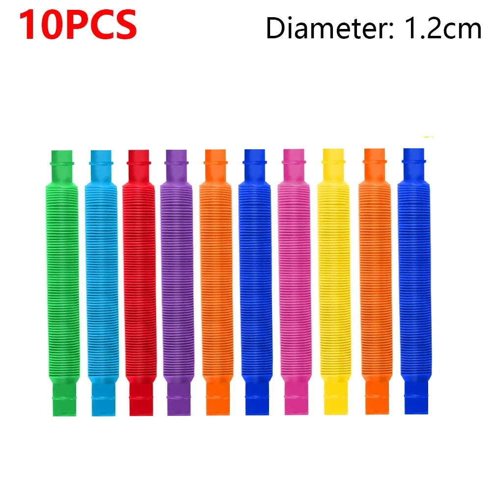 Colorful Telescopic Pop Tubes Fidget Toy Set (10–30PCS) – Sensory Stress Relief Toys for Adults & Kids