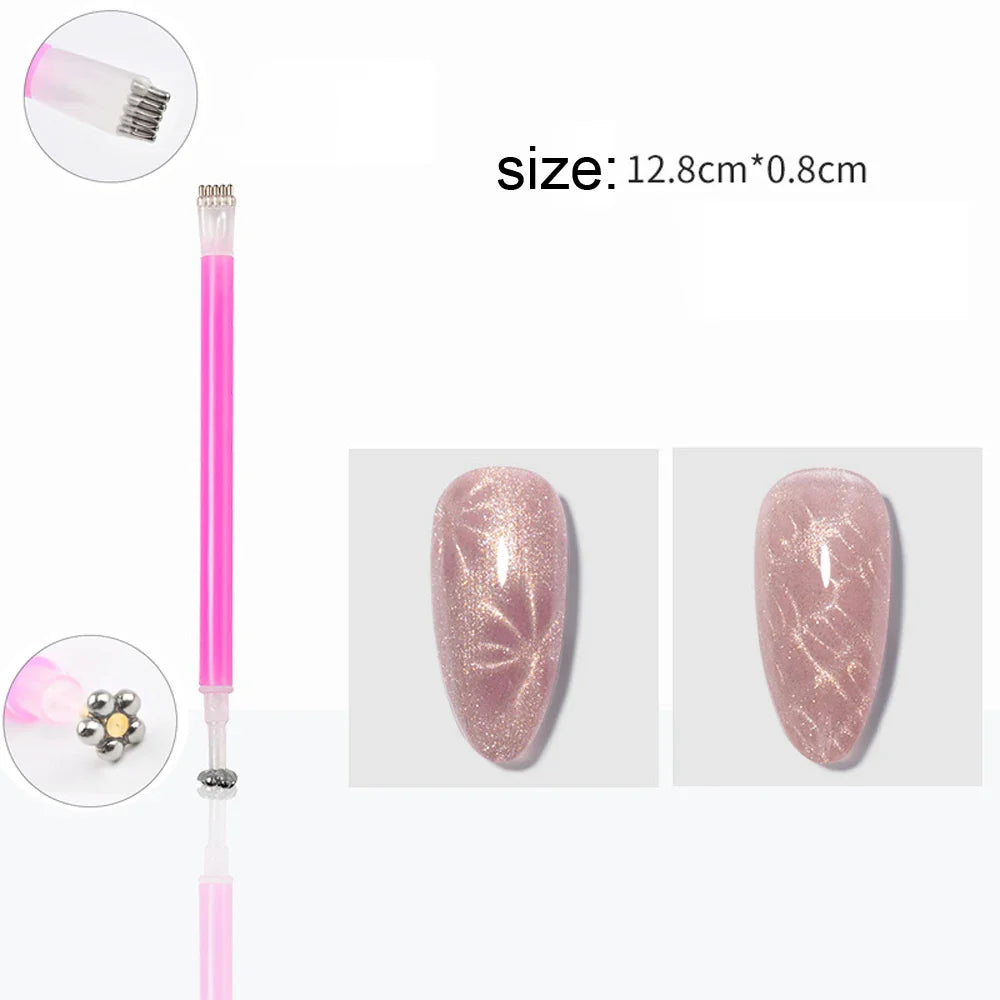 3-in-1 Magnetic Cat Eye Nail Stick – 130mm Multifunctional Gel Polish Magnet Pen with Strong Cylinder Design