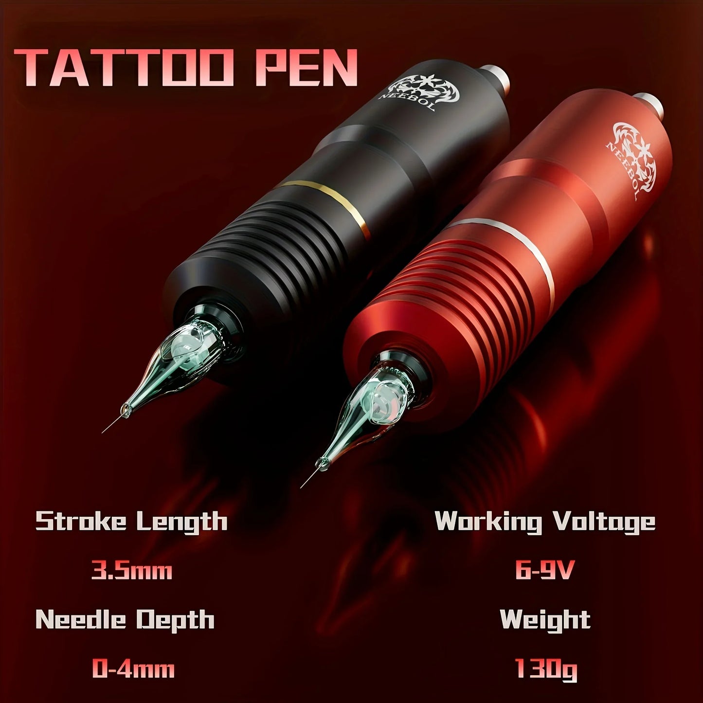 Neebol Wireless Tattoo Machine Kit — Complete Rotary Pen Set with Cartridges, Needles, Ink for Body Art & Valentine’s Gift