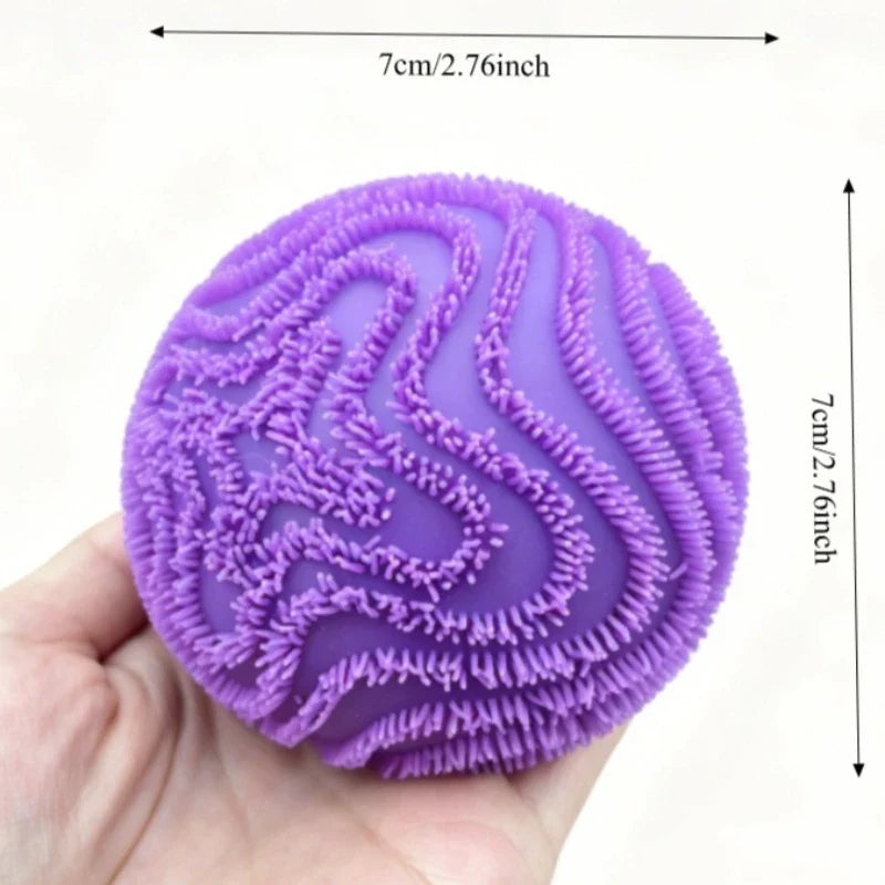 Fuzz Ball Squishy Vent Ball Fidget Toy – Textured Stress Relief Anti-Anxiety Squeeze Toy for Adults