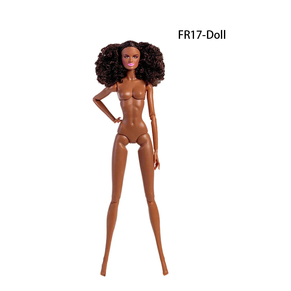32cm European Supermodel Nude Doll – Original 1/6 Joint Figure with Multi-Color Skin and Exquisite Makeup, Full Series Collectible Toy