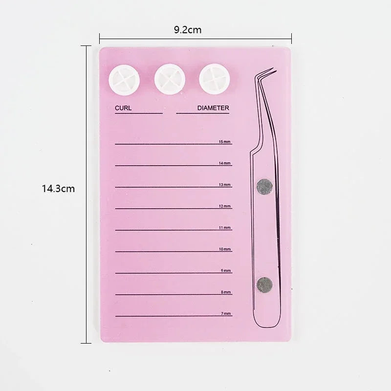 Eyelash Extension Magnetic Scale Holder – Acrylic Lash Board, Glue Pallet Cup & Hygienic False Eyelash Pad Makeup Tools