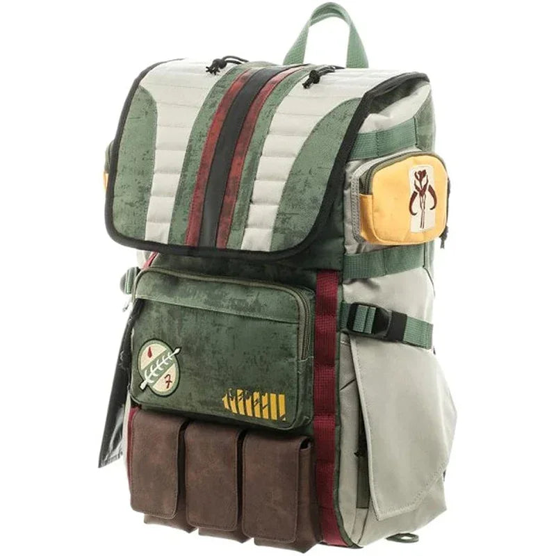 Disney Star Wars Boba Fett Mandalorian Backpack | Large Capacity Laptop & Travel Bag for Boys, Anime School Bag