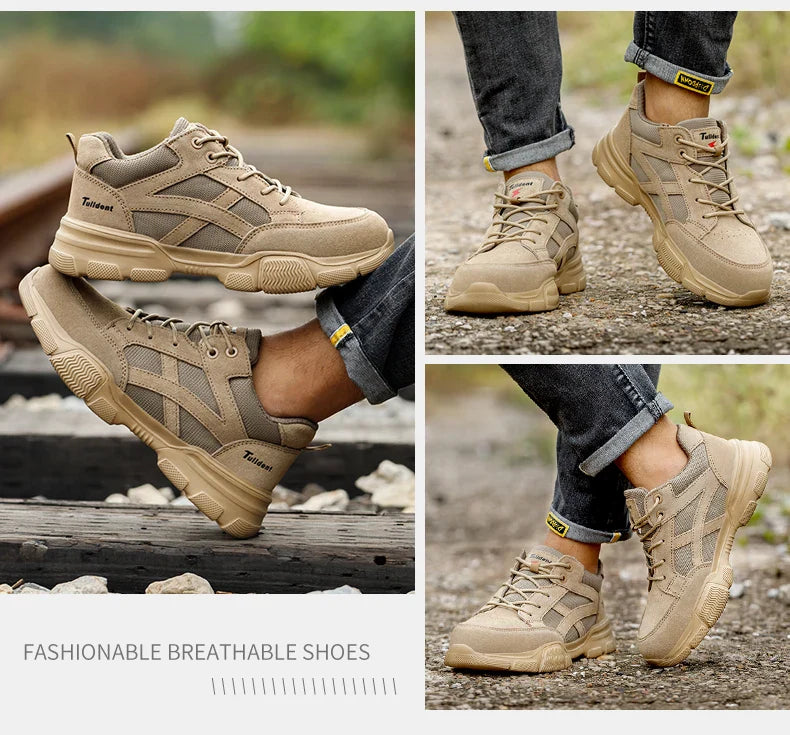 10KV Insulated Safety Shoes – Men’s Anti-Smash, Puncture-Proof, Breathable Electrician & Welding Work Boots