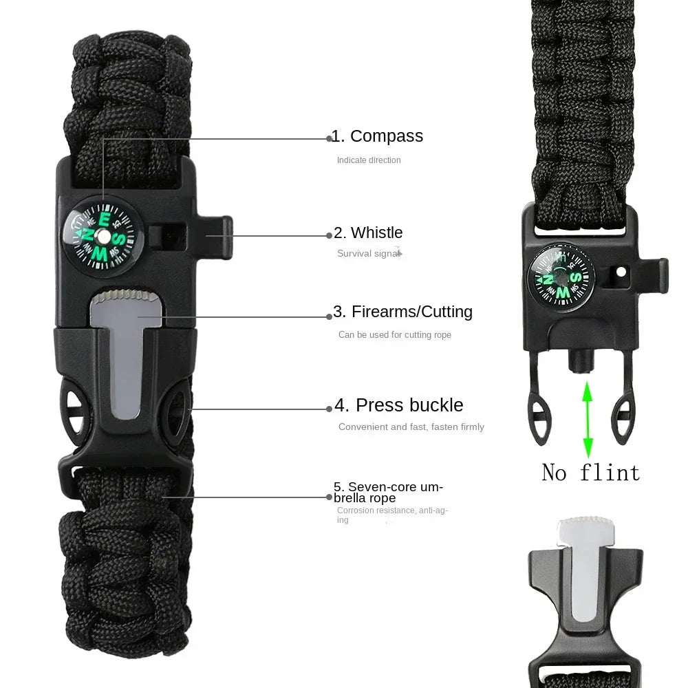 Outdoor Adventure Survival Kit - SOS Emergency First Aid EDC Box Camping Gear and Self-Defense Preparedness Equipment