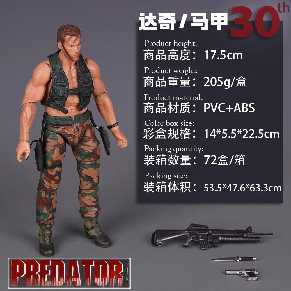 2026 NECA Predator Jungle Extraction Dutch Action Figure – Arnold Schwarzenegger Collectible Statue Model Desktop Decoration Toy Gift