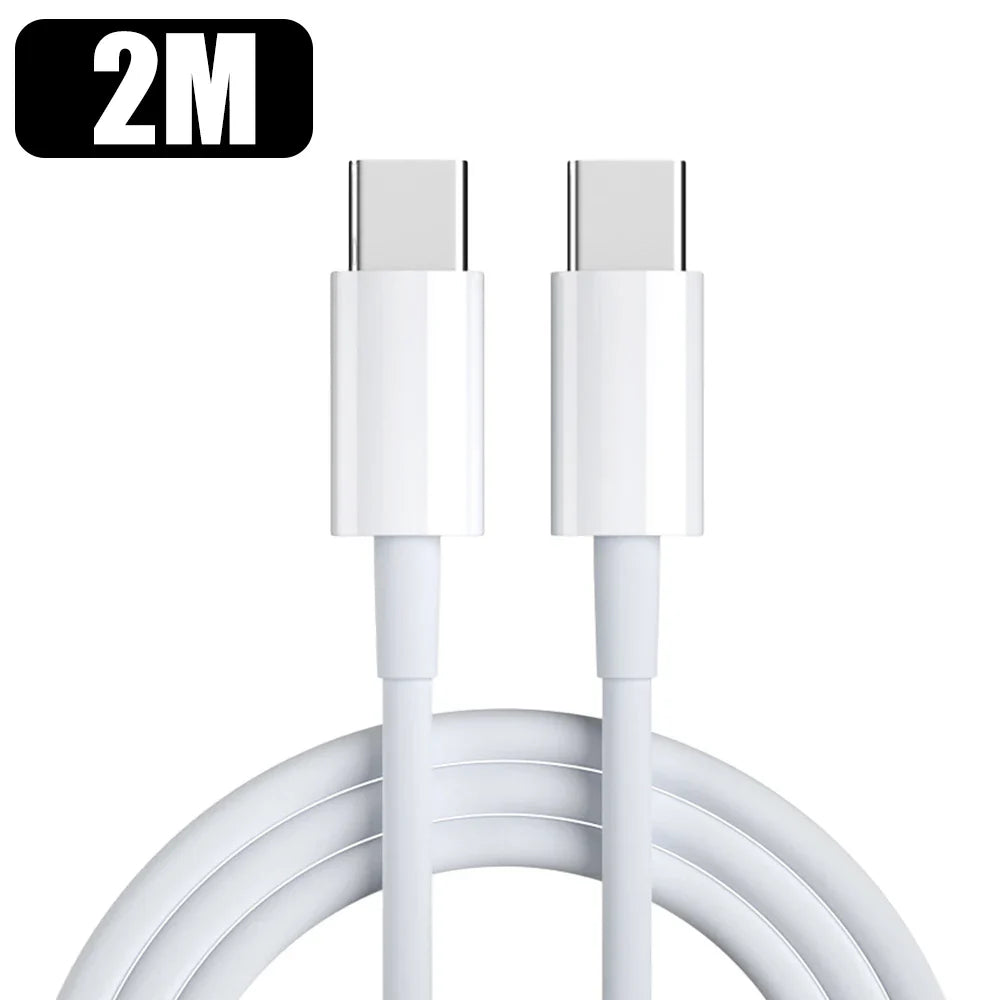 100W Fast Charging Dual Type-C Cable — High-Speed Data Transfer for iPhone 16/15, Android, Samsung, Xiaomi, MacBook (1M/1.5M/2M)