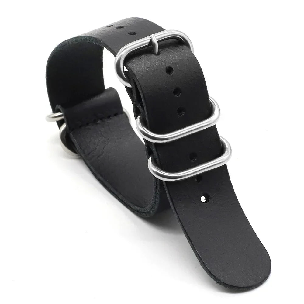Vintage Genuine Leather Watch Strap – Handmade Brown Cowhide Replacement Band for Men & Women (18mm, 20mm, 22mm)