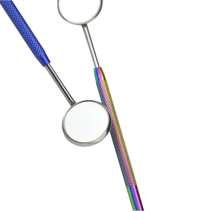 Dental Mouth Mirror Reflector - Multifunction Oral Examination Tool with Detachable Stainless Steel Handle, 8 Colors