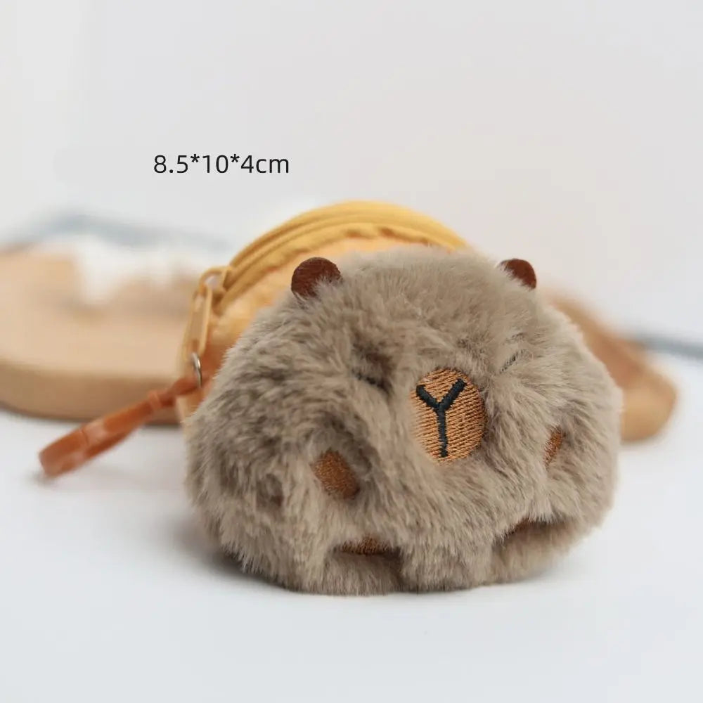 Creative Capybara Anime Plush Coin Purse – Kawaii Mini Round Cartoon Bag Pendant
