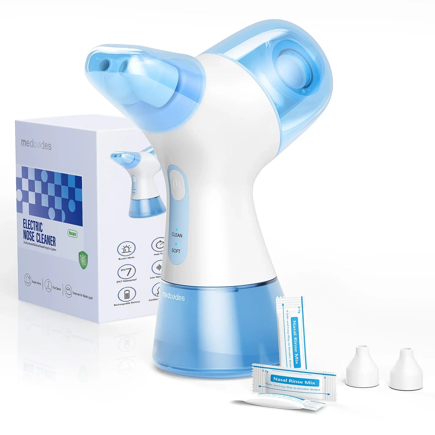 Nasal Irrigation System Sinus Rinse Machine – Water Tank & Waste Collection Nose Cleaner for Sinus Care, Allergy Relief & Deep Nasal Cleaning
