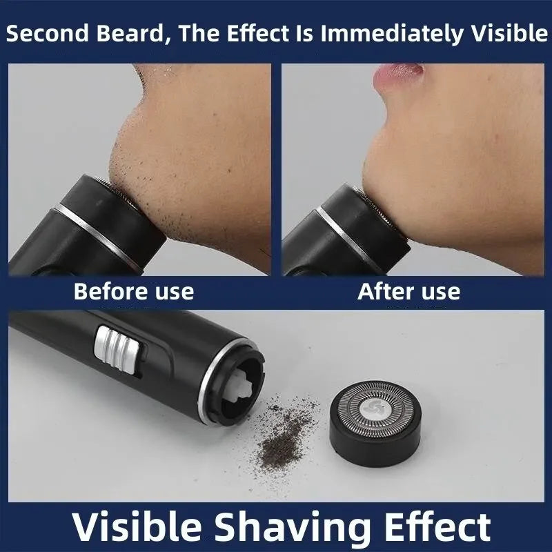 USB Rechargeable Electric Razor for Men – Wet & Dry Shaver, Compact Portable One-Button Grooming Tool for Home, Car & Travel