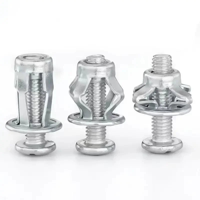 40/4Pcs Jack Nut Expansion Petal Screw Anchors Plugs Curtain Clamp Rivet Lock Bolt Wall Fasteners
