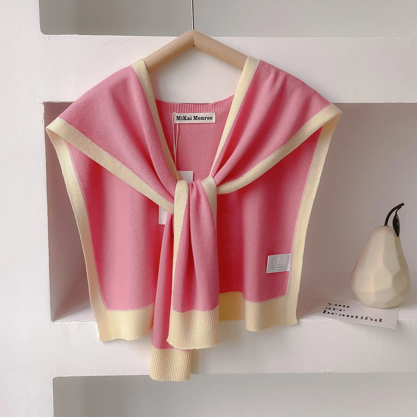 Spring & Autumn Striped Knitted Shawl – High-Grade Neck and Shoulder Scarf for Summer Office & Air-Conditioned Rooms